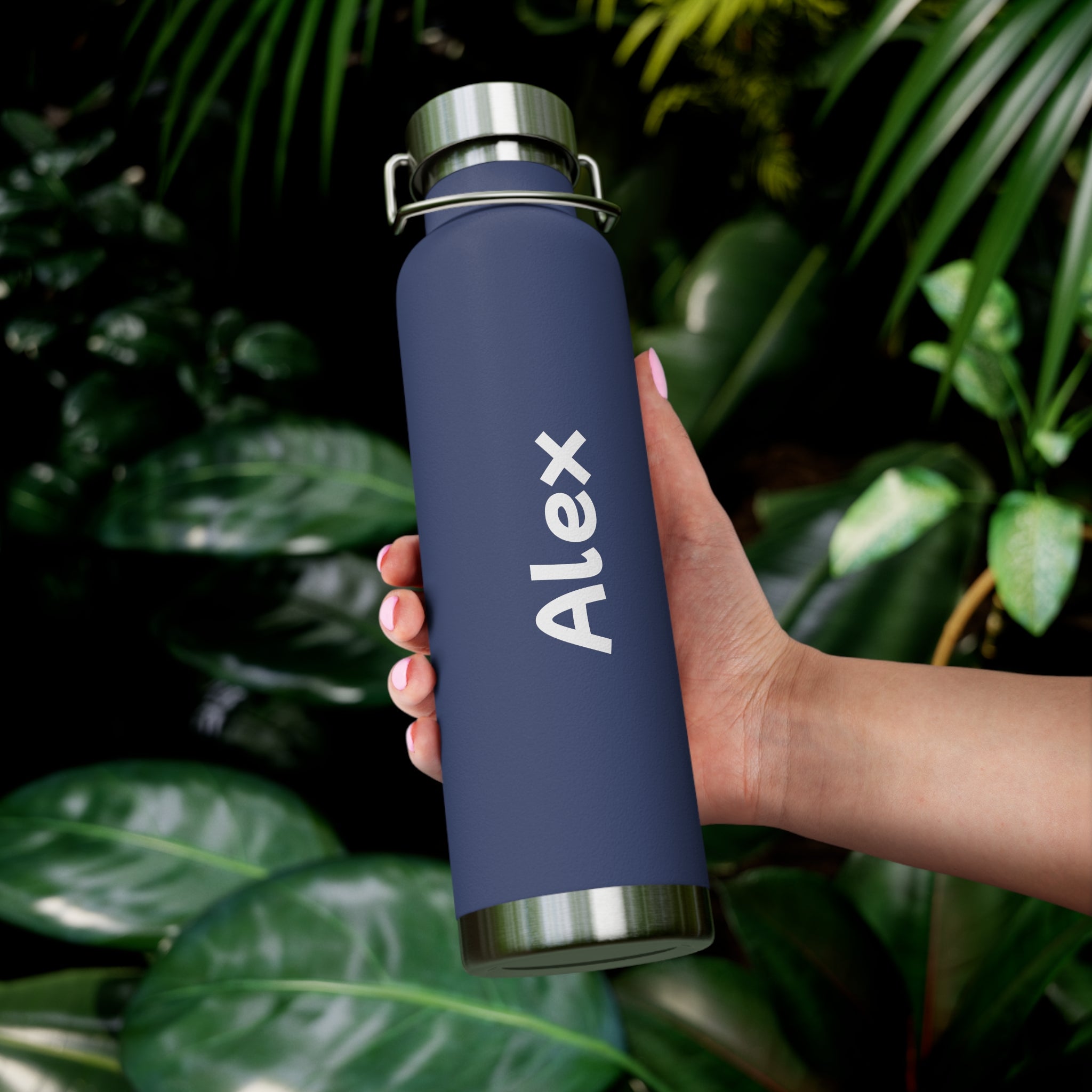 Personalized 22oz Copper Vacuum Insulated Bottle — Custom Name Stainless Steel Water Bottle