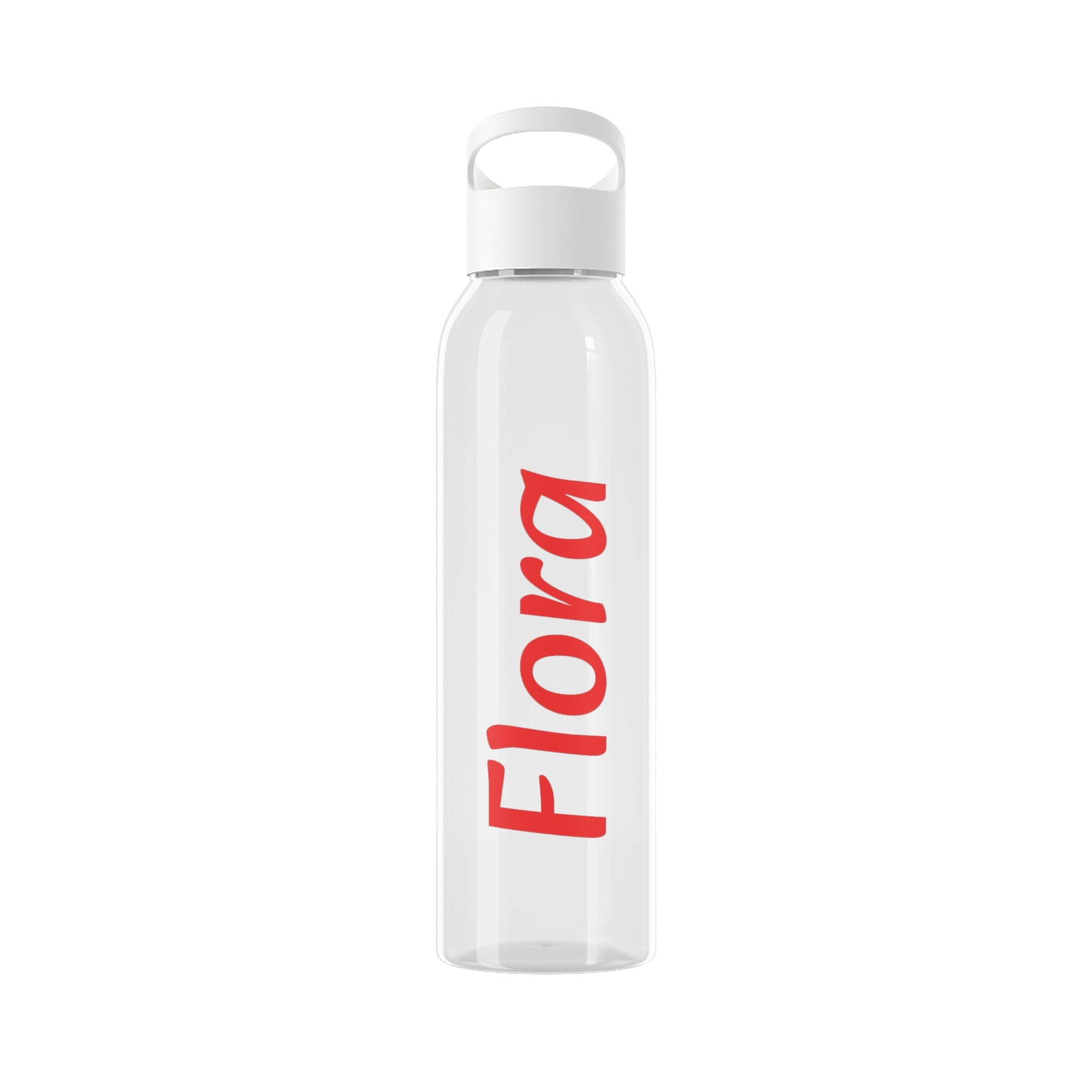 Sky Water Bottle - Minimal Clear Reusable Bottle with Subtle Script Logo