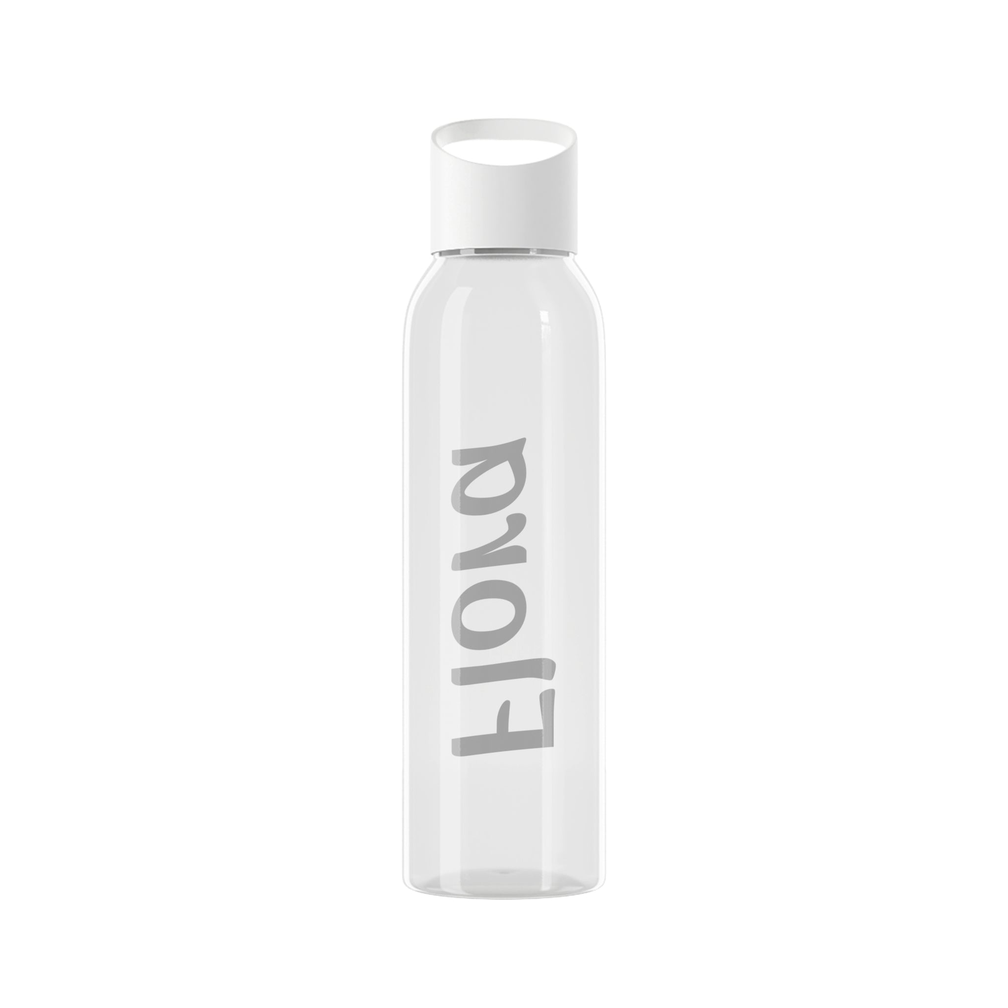 Sky Water Bottle - Minimal Clear Reusable Bottle with Subtle Script Logo