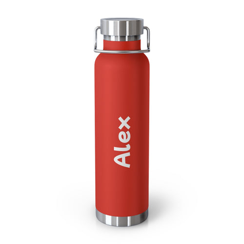 Personalized 22oz Copper Vacuum Insulated Bottle — Custom Name Stainless Steel Water Bottle